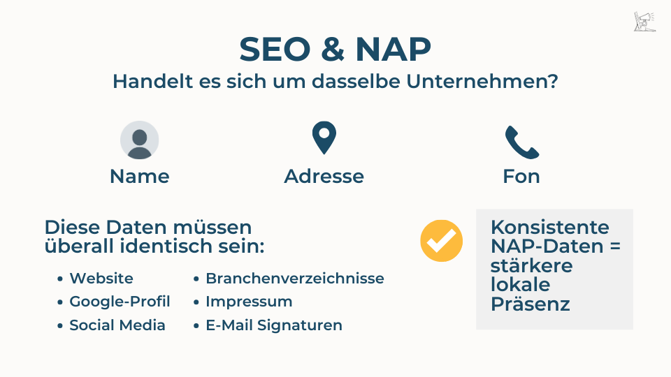 Beschreibt NAP und wo alles richtig sein muss. 